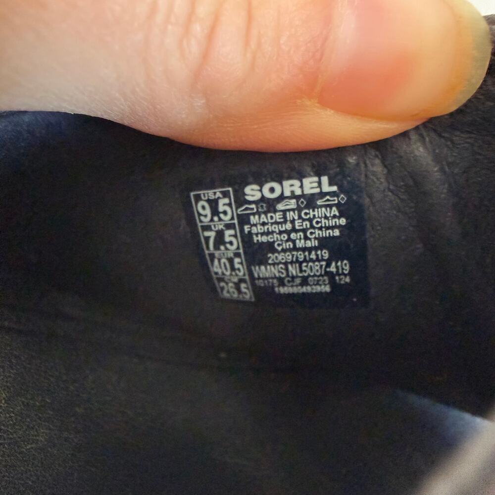Sorel Joanie IV Slide Wedge Sandal Navy Blue Leather Platform Slip On Womens 9.5 - Picture 7 of 7